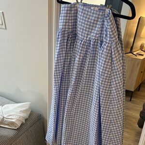 TCEC Light Blue Gingham A-Line Skirt